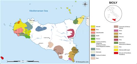 Italy Map of Vineyards Wine Regions