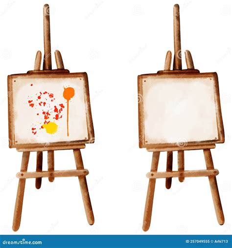 Drawing Easel. Vector Watercolor Drawing Made by Hand Stock Vector - Illustration of needle ...