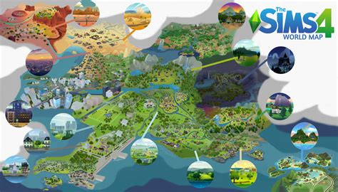 Sims 4 World Map by EmilyJayneDraws on DeviantArt