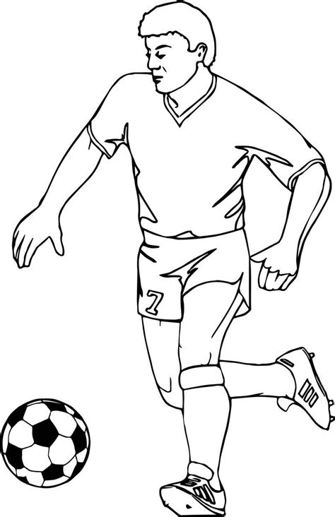 Running Football Player Playing Soccer Coloring Page Football Coloring Pages Sports Coloring ...