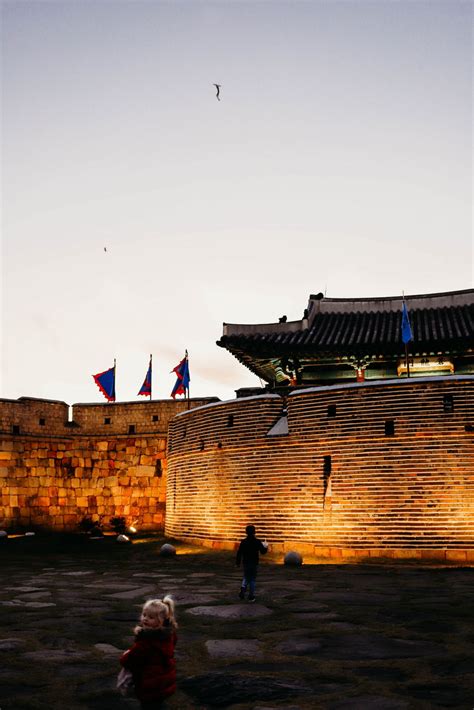 suwon hwaseong fortress at night - Loving Life Moore