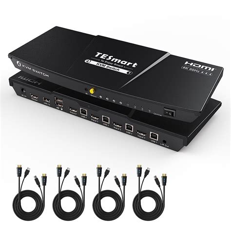 2 in 2 out HDMI Kvm Switch 2 Port Dual Monitor Extended Display 4K 60Hz USB 3.0 HDMI KVM Switch ...