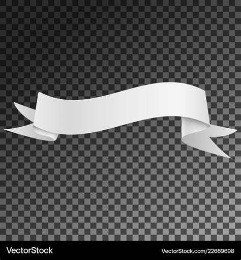 Realistic shiny white ribbon banner isolated Vector Image