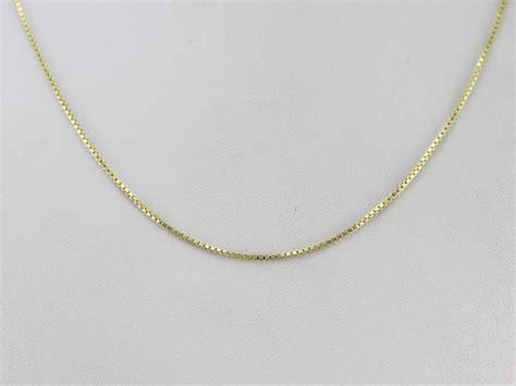 Gold Box Chain Necklace Yellow Gold Necklace Pendant Chain - Etsy