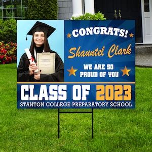 Personalized Graduation Yard Sign 2023 With Photo 18 X - Etsy