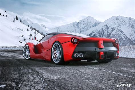 ferrari, Laferrari, Hre, Wheels, Landscape, Road, Mountains, Cars, Supercars, Red, Fart, Motors ...