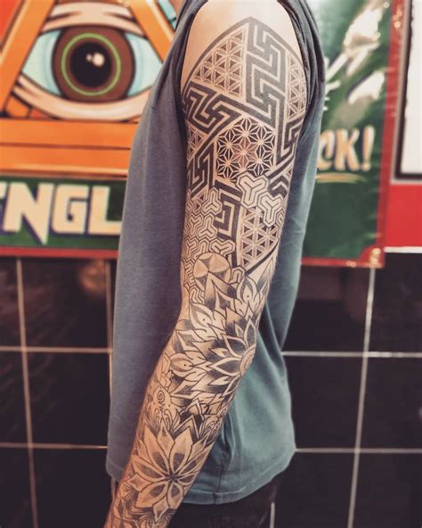 Sacred geometry sleeve almost finished! : r/tattoo