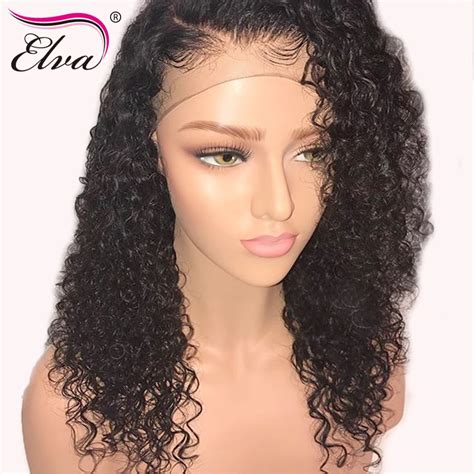 Glueless Full Lace Wigs With Baby Hair Curly Brazilian Remy Full Lace Human Hair Wigs Pre ...