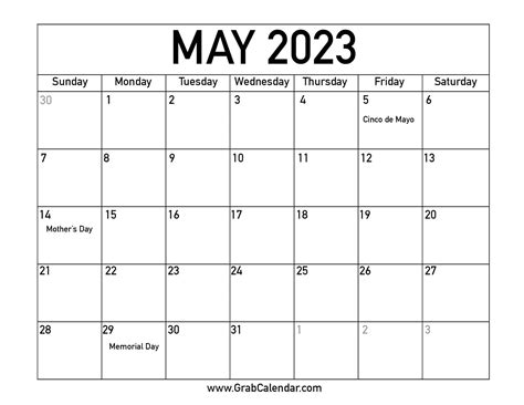 calendar may 2023 printable printable world holiday - may 2023 calendar holidays get calendar ...