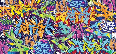 Colorful Graffiti Wall Art Background Street Art Hip-Hop Urban Vector ...