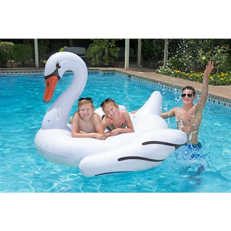 Poolmaster Jumbo Swan Swimming Pool Float 83677 - The Home Depot