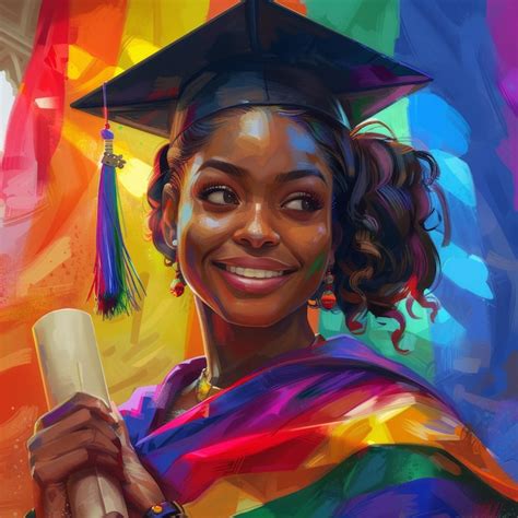 Premium Photo | Radiant Graduate Celebrating with Colorful Abstract ...