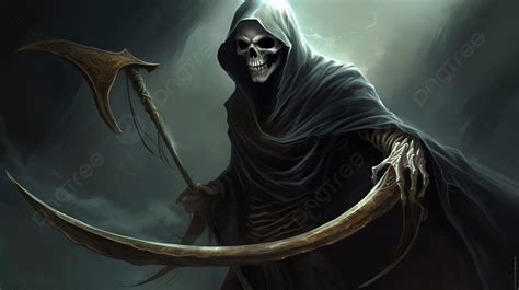 Grim Reaper With A Sword And Scythe Background, Pictures Of A Reaper, Halloween, Reaper ...