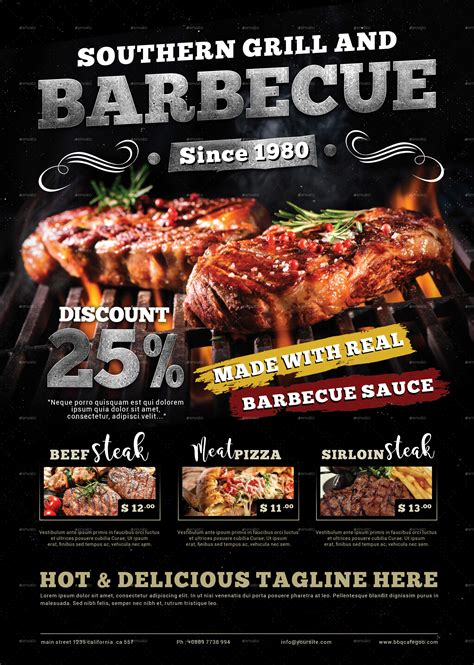 Grill Barbecue Restaurant Menu Template by adimasen | GraphicRiver