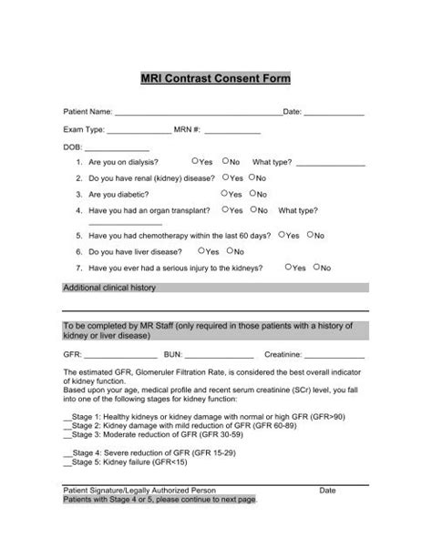 MRI Contrast Consent Form - NationalRad