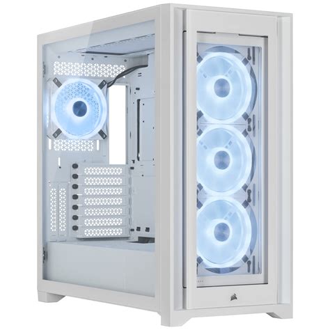 Corsair iCUE 5000X RGB QL Edition Mid-Tower Case - True White (Four CORSAIR QL120 RGB Fans ...