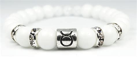 Taurus's White Finest Birthstone Bracelet | Zodiac Sign Jewelry ...