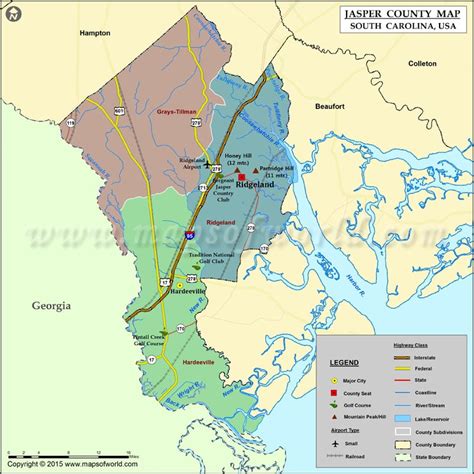 Jasper County Sc Map - Cities And Towns Map