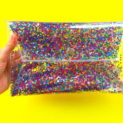 Cute Rainbow Clutch Clear Purse Bag Transparent 90s Glitter - Etsy