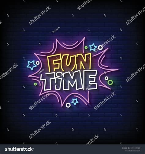 Fun Time Neon Signs Style Text Stock Vector (Royalty Free) 2099177320 | Shutterstock