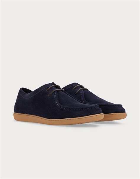 Wallaby shoe in blue suede - Canali GB