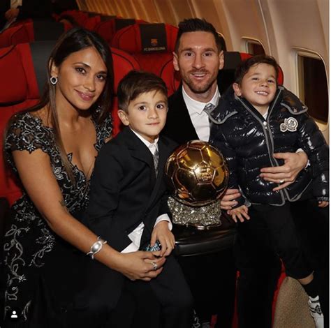 Messi Flaunts His Sixth Ballon d’Or Trophy With His Family » NaijaVibe