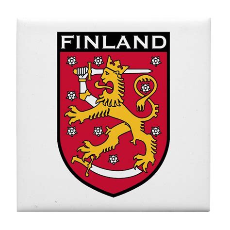 Finland Coat of Arms Tile Coaster by snapetees