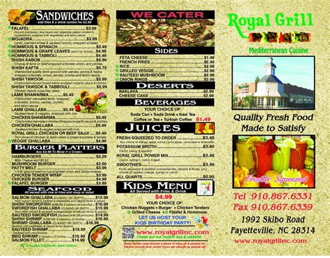 Royal Grill Menu, Menu for Royal Grill, Fayetteville, Fayetteville - Urbanspoon/Zomato