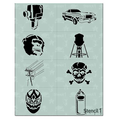 Urban 8 Pack Stencil Reusable Craft &DIY Stencils S1_01_92 8.5x11 by Stencil1 - Etsy