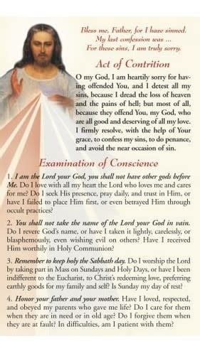 Act of Contrition/Examination of Conscience Prayer Card - The ACTS Mission Store