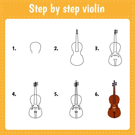 Drawing tutorial for kids. violin 7098577 Vector Art at Vecteezy