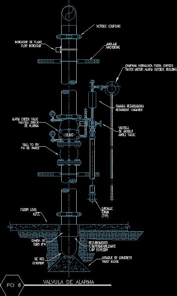 Sprinkler Network Riser, Automatic DWG Detail for AutoCAD • Designs CAD