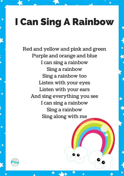 Nursery Rhymes Archives - Page 2 of 4 - Craft Play Learn | Nursery rhymes lyrics, Rainbow songs ...