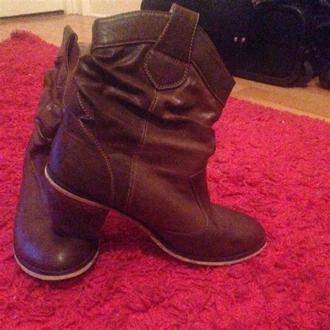 Tan ankle cowboy style boots! Look great for summer... - Depop