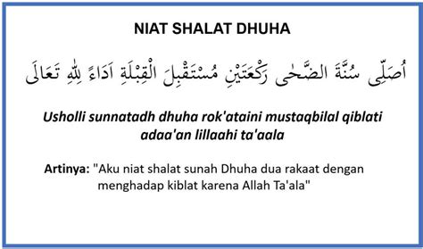 Bacaan Niat Shalat Dhuha Lengkap Dengan Tulisan Latin Dan Artinya - Doa ...