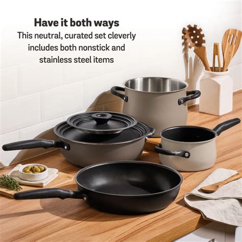 Meyer Accent Series Nonstick And Stainless Steel Induction Cookware Essentials Set, 6 Piece ...