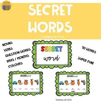 Secret Words - Fun word game by Teaching with Sofia | TPT