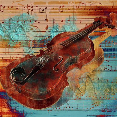 Violin Art Collage - mixed media Digital Art by Lioudmila Perry