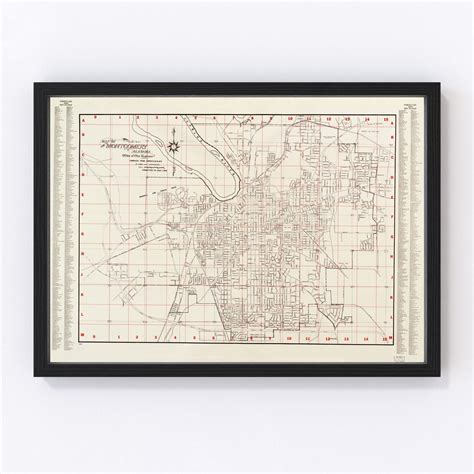 Vintage Map of Montgomery, Alabama 1956 by Ted's Vintage Art