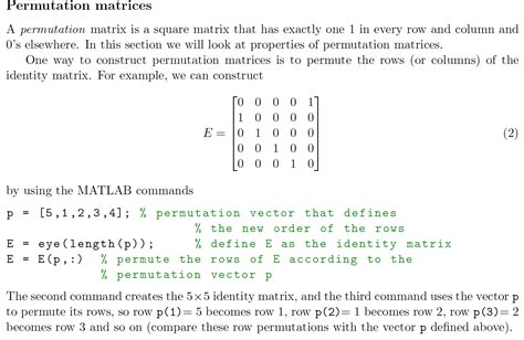 Solved Permutation matrices A permutation matrix is a square | Chegg.com