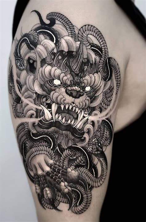 Foo dog tattoo design – Artofit