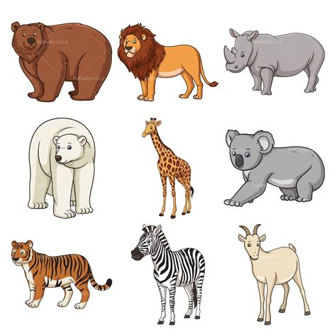 Wild Animals Clipart Vector Collection - FriendlyStock