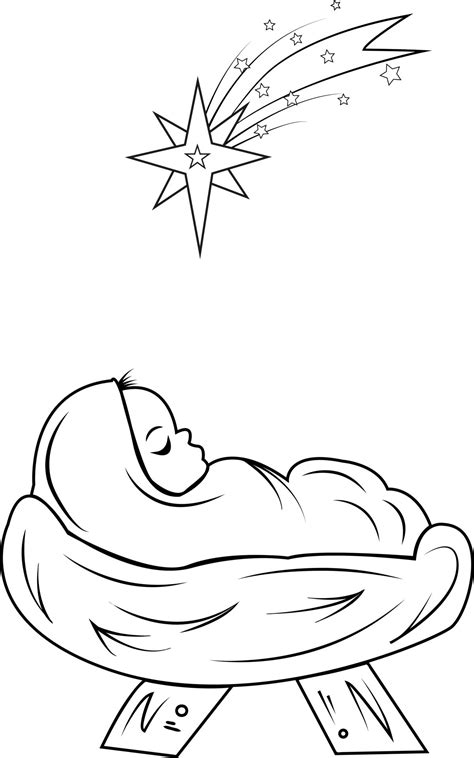 Baby Jesus sleeps in the cradle. Star of David. Christmas. God, faith. New Year. 12900972 Vector ...