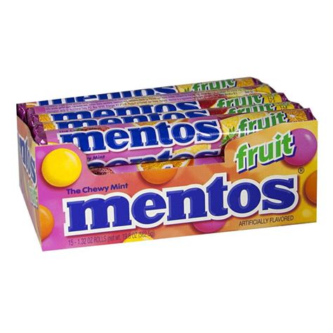 Wholesale Travel Size Mentos Mixed Fruit - 1.32 oz. Roll - Weiner's LTD