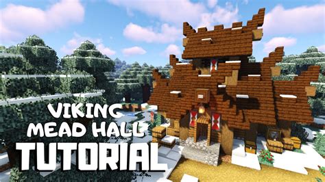 Minecraft: How to Build a Viking Mead Hall (Snowy Viking Village Tutorial) - YouTube