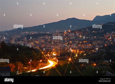 Yalta city lights Stock Photo - Alamy