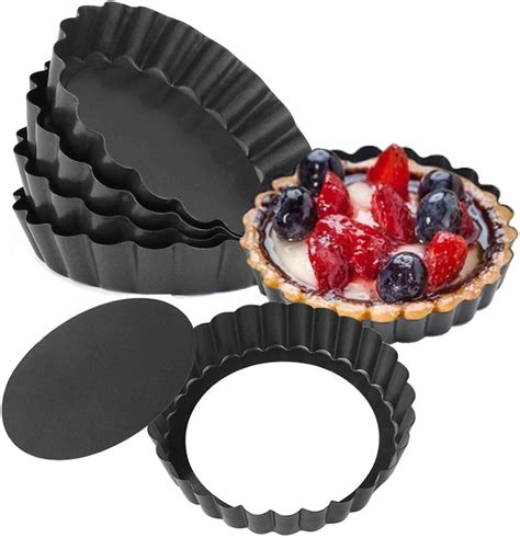 Amazon.com: HMIN Mini Tart Pans, Nonstick 4 Inch Mini Quiche Pan Removable Bottom Tart Pan Set ...