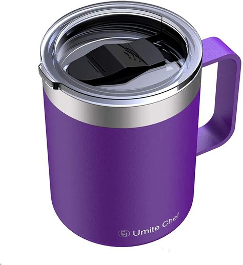 Umite Chef Stainless Steel Insulated Coffee Mug Tumbler with Handle, 12 oz Double Wall Vacuum ...