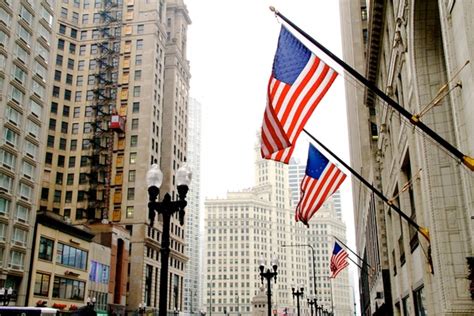 American flags on side of building in city Photos in .jpg format free and easy download unlimit ...