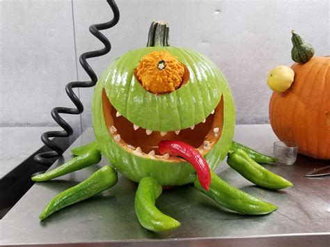 We had annual pumpkin carving contest at work. As usual the kitchen won. : r/halloween